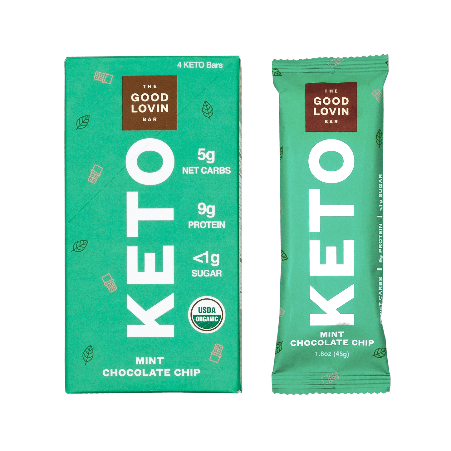 ORIGINAL ORGANIC KETO BAR Mint Chocolate Chip Flavor (4ct)