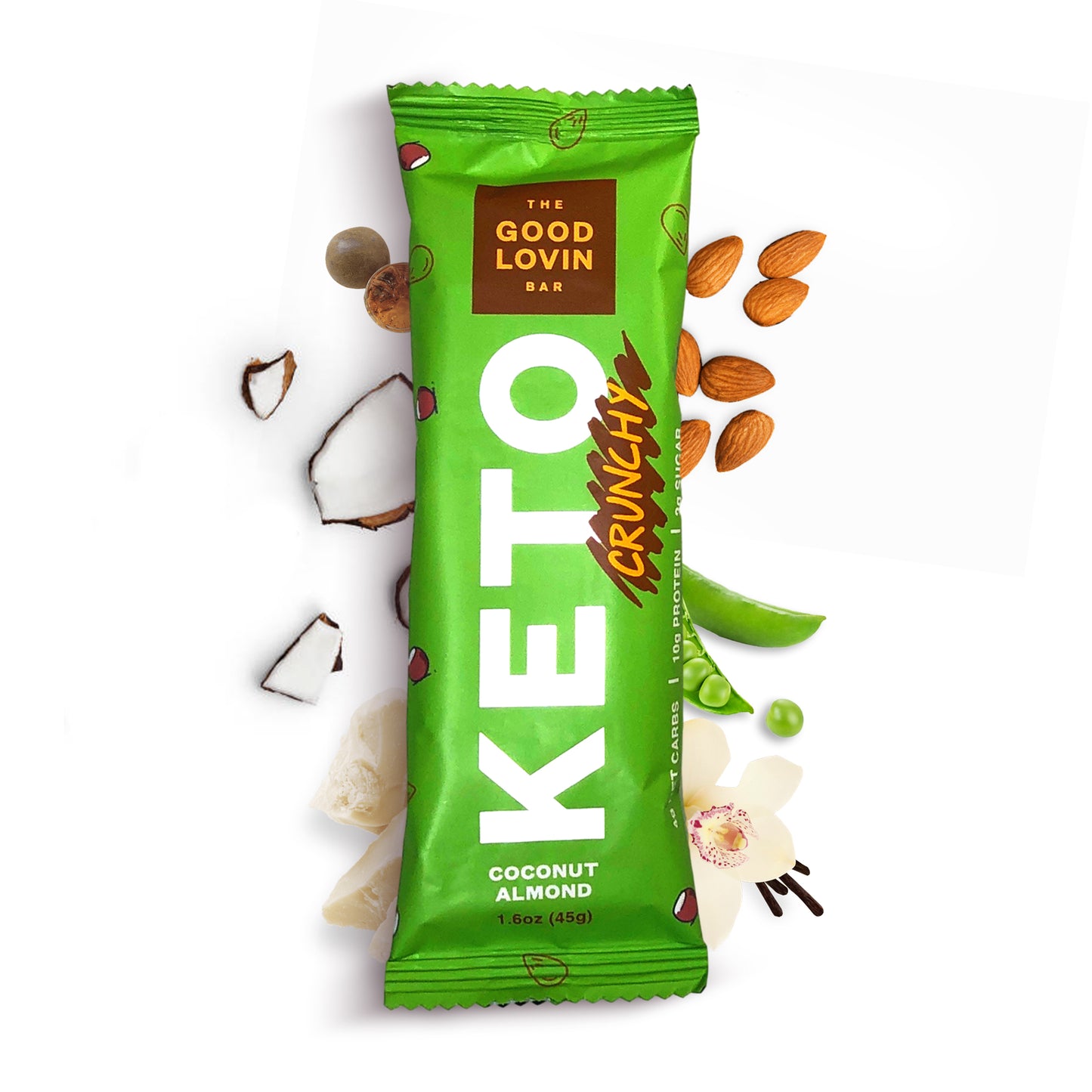 BEST ORGANIC KETO BAR “CRUNCHY” Coconut Almond (4ct)